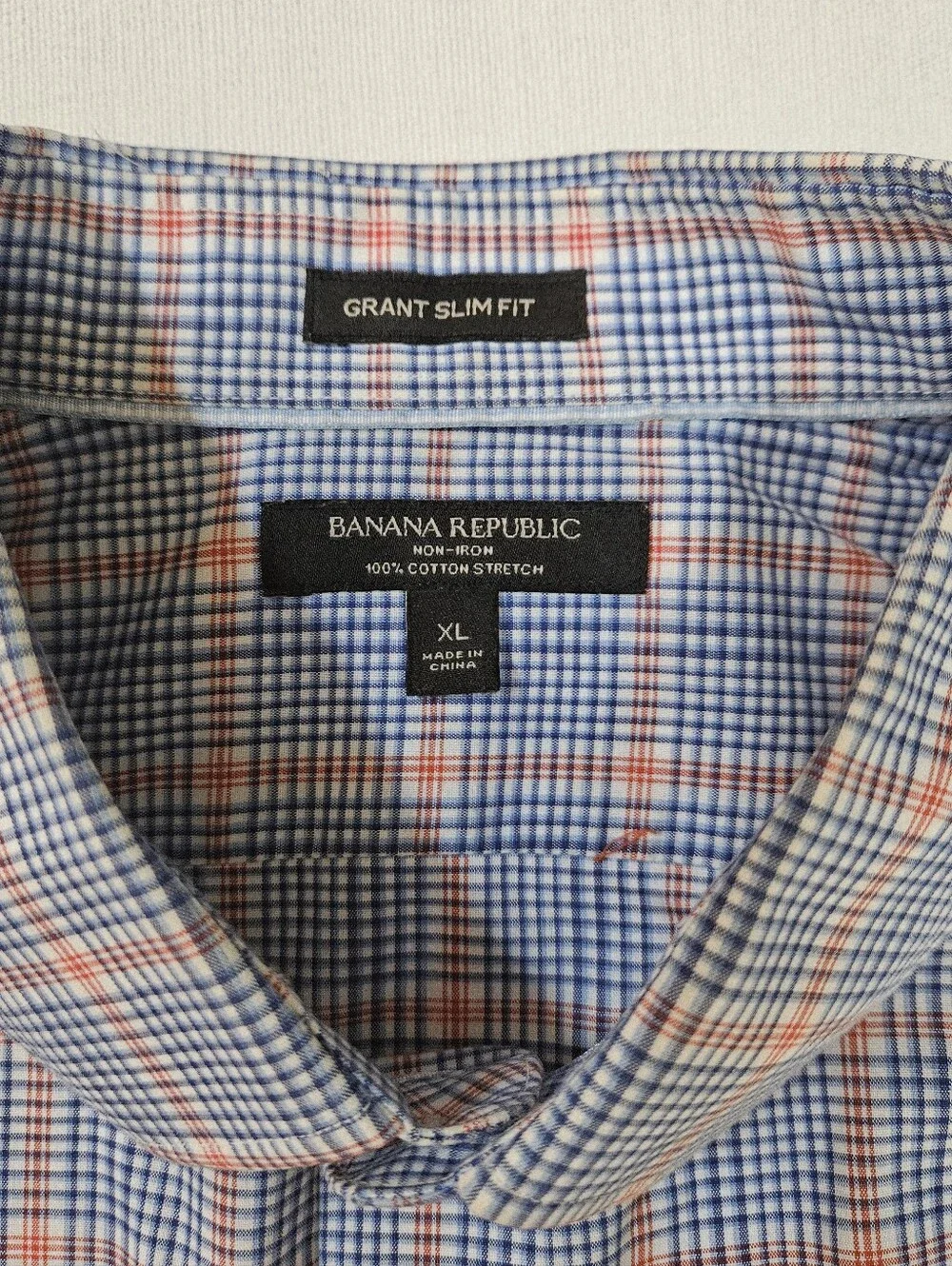 Men's Blue Plaid Button-Up Shirt